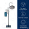 Lumiz Terras Standaard - Solar Tuinverlichting - Tuinverlichting op zonne energie - Hanglamp - Decoratie - Tuinlampjes - Tuinverlichting op zonneenergie - Zwart Metaal - 192 cm