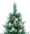 vidaXL - Kerstboom - met - echt - hout - en - sneeuw - smal - 150 - cm - groen