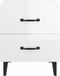 vidaXL - Nachtkastje - 40x35x47 - cm - hoogglans - wit