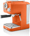 Swan Retro Espressomachine – Gemalen Koffie & Pads – Met Melkopschuimer – Oranje