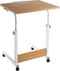 VDD Laptoptafel - Verrijdbaar bureau - Hoogte verstelbaar 68-96 cm - Kantelbaar bureaublad - Wit-bruin
