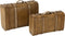 J-Line set van 2 Koffers Afgerond - hout - beige