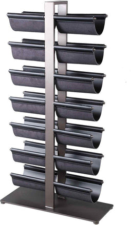 PTMD Wijnrek Davitt - 45x18x85 cm - Leer - Zwart