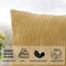 CALIYO Kussenhoes - Sierkussen 40x80 cm - Corduroy Lichtbruin - Gestreept (2 stuks)