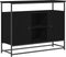 vidaXL - Dressoir - Zwart - Eiken - 100x35x80 - cm - Samengesteld - Hout - en - Staal