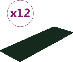 vidaXL - Wandpanelen - 12 - st - 3,24 - m² - 90x30 - cm - fluweel - donkergroen