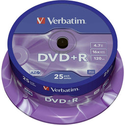 Verbatim 43500 DVD+R Matt Silver Schijven - 25 Stuks / Spindel