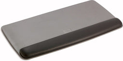 3M™ Gel Polssteun, Voor Toetsenbord, Lederlook, Zwart, Metaalgrijs, 498 x 269 x 25.4 mm