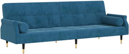 vidaXL - Slaapbank - met - kussens - fluweel - blauw