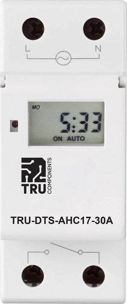 TRU COMPONENTS TRU-DTS-AHC17-30A Schakelklok voor DIN-rails Voedingsspanning (num): 230 V/AC 1x wisselcontact 30 A 250
