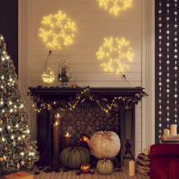 vidaXL - Kerstfiguur - sneeuwvlok - met - 72 - warmwitte - LED's - 38x37 - cm