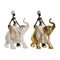 Decoratieve figuren Home ESPRIT Wit Zwart Gouden Olifant Afrikaanse 21 x 11 x 32 cm (2 Stuks)