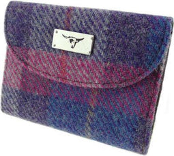 Dames Portemonnee Jura Paars met Roze - Harris Tweed - Glen Appin of Scotland