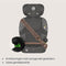 Lionelo Billy i-Size - Autostoel ISOFIX - Groep 1 2 3 - 76-150 cm - 9-36 kg - 10-standen Hoofdsteun - Grijs
