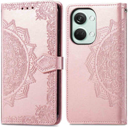 iMoshion Hoesje Geschikt voor OnePlus Nord 3 Hoesje Met Pasjeshouder - iMoshion Mandala Bookcase - Rosé Goud