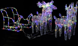 vidaXL - Kerstdecoratie - rendieren - en - slee - 280x28x55 - cm - acryl