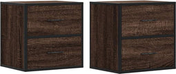vidaXL - Nachtkastjes - 2st - wandgemonteerd - 40x31x39,5cm - bruin - eikenkleurig
