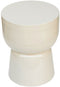 Livingfurn Bijzettafel Kian - Rond - Acaciahout - Off White - 36x35,5x46cm