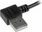 Startech USB2AUB2RA1M - Micro-USB Kabel - Rechtshoekige connectors - Zwart