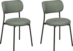 CASEY - Eetkamerstoelen set van 2 - Groen - Polyester