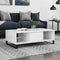 vidaXL - Salontafel - 104x60x35 - cm - bewerkt - hout - hoogglans - wit