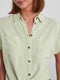 Pieces PCVINSTY - SS TIE SHIRT - Dames Blouse - Lichtgroen - Maat L