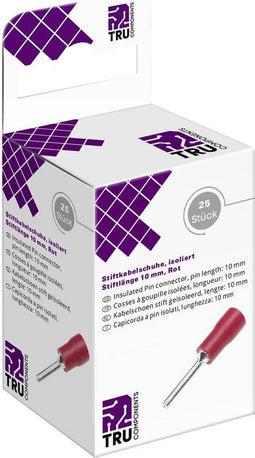 TRU COMPONENTS T2010C359 Stiftkabelschoen 0.5 mm² 1.5 mm² Deels geïsoleerd Rood 25 stuk(s)