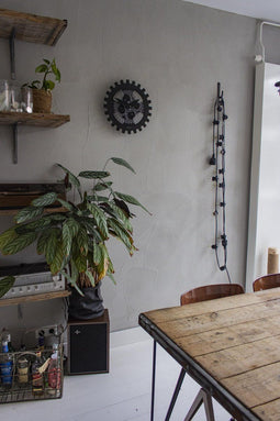 NeXtime - Wandklok - 35cm - Acrylic- Bewegend- Zwart- 'Moving Gears'