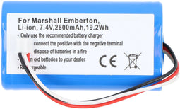 Accu geschikt voor Marshall Emberton, Li-ion, 7.4V, 2600mAh, 19.2Wh