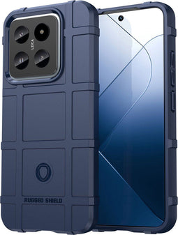 iMoshion Hoesje Geschikt voor Xiaomi 14 Hoesje Siliconen - iMoshion Rugged Shield Backcover - Donkerblauw
