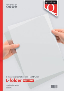 25 Insteekhoezen A4 L-model 0,16mm PP glad Quantore