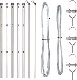 vidaXL - Hekpalen - 7 - stuks - Ø32 - mm - 80 - cm - Gegalvaniseerd - Staal