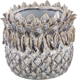 PTMD Tamiah Purple ceramic pineapple shaped pot low M