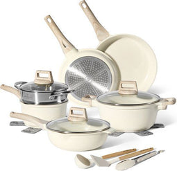 JUST PERFECTO 14 Delige Pannenset - Inductie - Granieten Frying Pan Antiaanbaklaag (14 stuks)