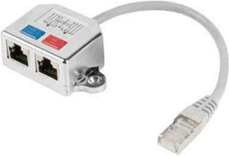 Lanberg AD-0026-S - UTP-netwerkkabel CAT5e - 3 x RJ45 - Zilverachtig