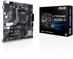 ASUS Prime A520M-K - Moederbord AM4 - Micro-ATX - 1Gbit/s Ethernet - SATA 6Gbit/s - USB 3.2 Gen 2 Type-A