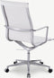 Furnicher Akira bureaustoel - Leren zitting - Chroom frame - In hoogte verstelbaar - Draaibaar - Wit