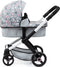 Bayer Design Xeo - Combi Poppenwagen - Verstelbare duwstang - Grijs Roze Sterren