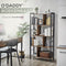 O'DADDY® - Boekenkast - Industrieel ontwerp - 74 x 30 x 150 cm - Vintage bruin - Zwart metaal