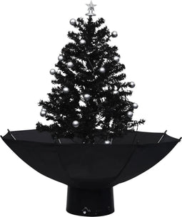 vidaXL - Kerstboom - sneeuwend - met - paraplubasis - 75 - cm - PVC - zwart
