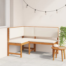 vidaXL - Tuinhoekbank - met - kussens - 140x100x91 - cm - in - massief - acaciahout