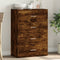 vidaXL - Dressoir - 60x31x84 - cm - bewerkt - hout - gerookt - eikenkleurig