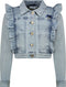Le Chic ALLY C212-5186 - Spijkerjasje - Verticale ruffles met parels - Denim (maat 128)