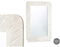 Wandspiegel 38 Wit Bruin Strepen 90 x 60 x 2 cm Rechthoekig