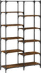 vidaXL - Boekenrek - 100x32x170 - cm - bewerkt - hout - en - ijzer - gerookt - eiken