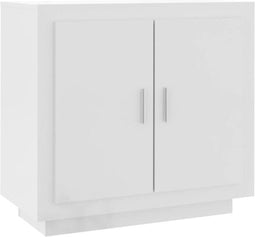 vidaXL - Dressoir - 80x40x75 - cm - bewerkt - hout - hoogglans - wit