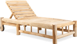 Barney Teak Sunlounger met Wielen