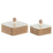 Doos-Juwelenkistje Home ESPRIT Lichtbruin Metaal 16 x 16 x 11 cm (2 Onderdelen)