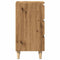 vidaXL - Nachtkastje - 40x35x69 - cm - bewerkt - hout - artisanaal - eikenkleur