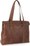 Leren Laptoptas met tabletvak - California - Brandy Cognac